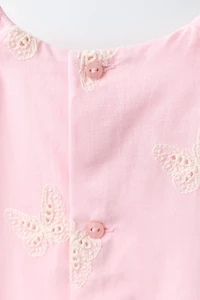 EMBROIDERED BUTTERFLY DRESS AND BLOOMER SET