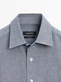 Regular fit chambray shirt with pocket details