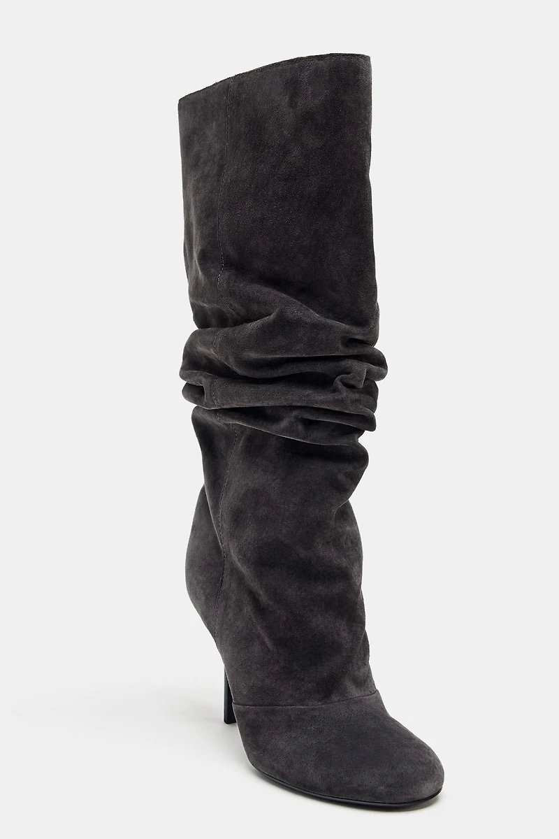 GATHERED LEATHER BOOTS