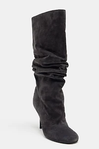 GATHERED LEATHER BOOTS