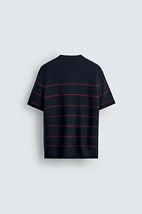 T-SHIRT EN MAILLE AVEC JACQUARD À RAYURES