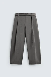 PANTALON BALLOON FIT À PLIS AVEC CEINTURE