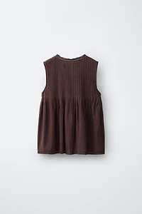 LACE PINTUCK BLOUSE