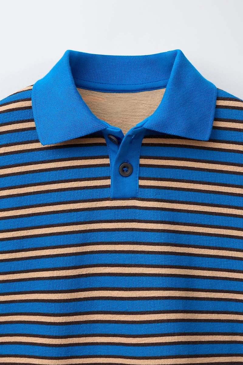 STRIPED TERRYCLOTH POLO SHIRT