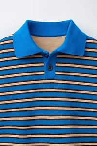 STRIPED TERRYCLOTH POLO SHIRT