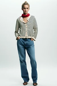 RUFFLED KNIT CARDIGAN