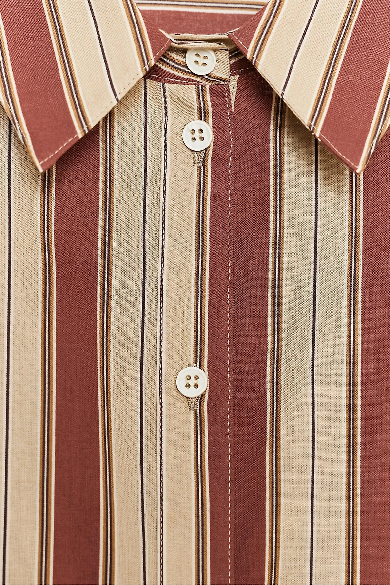 STRIPED SHIRT WITH BACK TAB