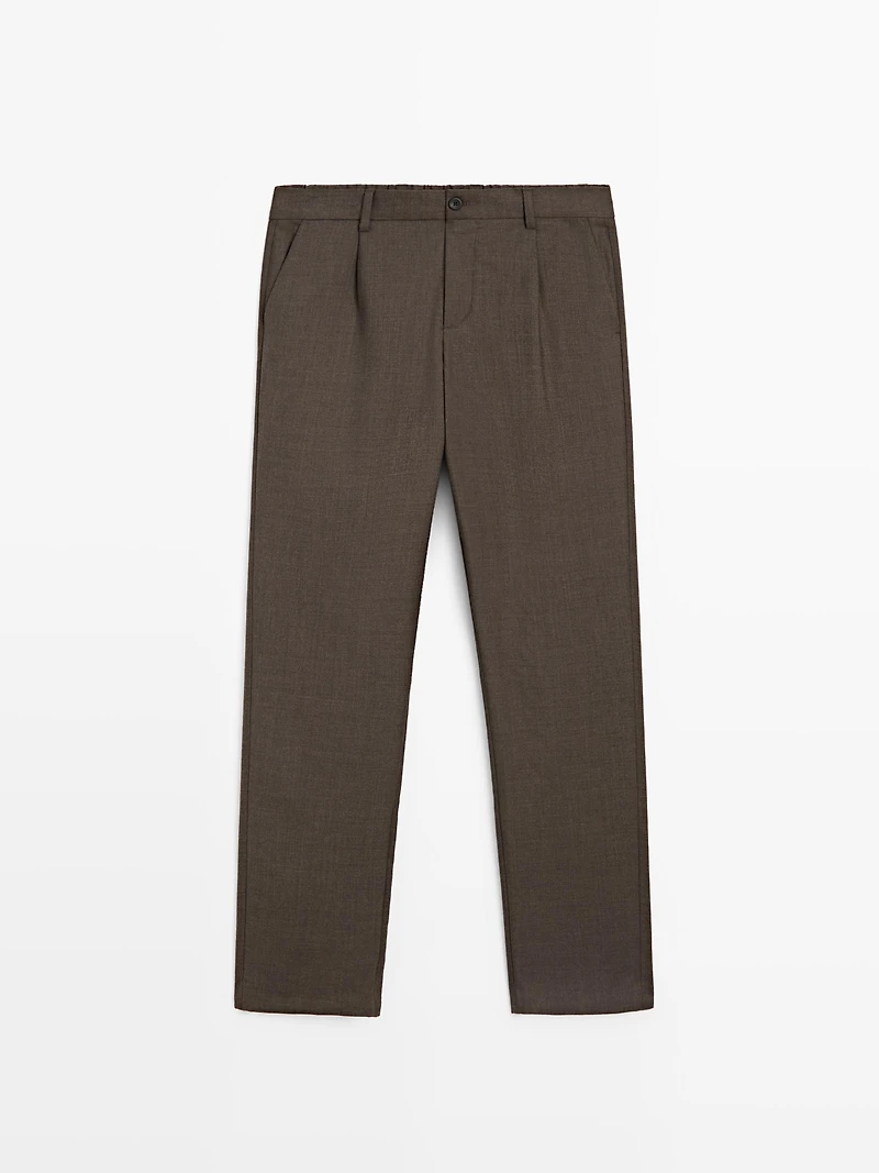 Pantalon à pinces en laine