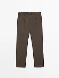 Pantalon à pinces en laine