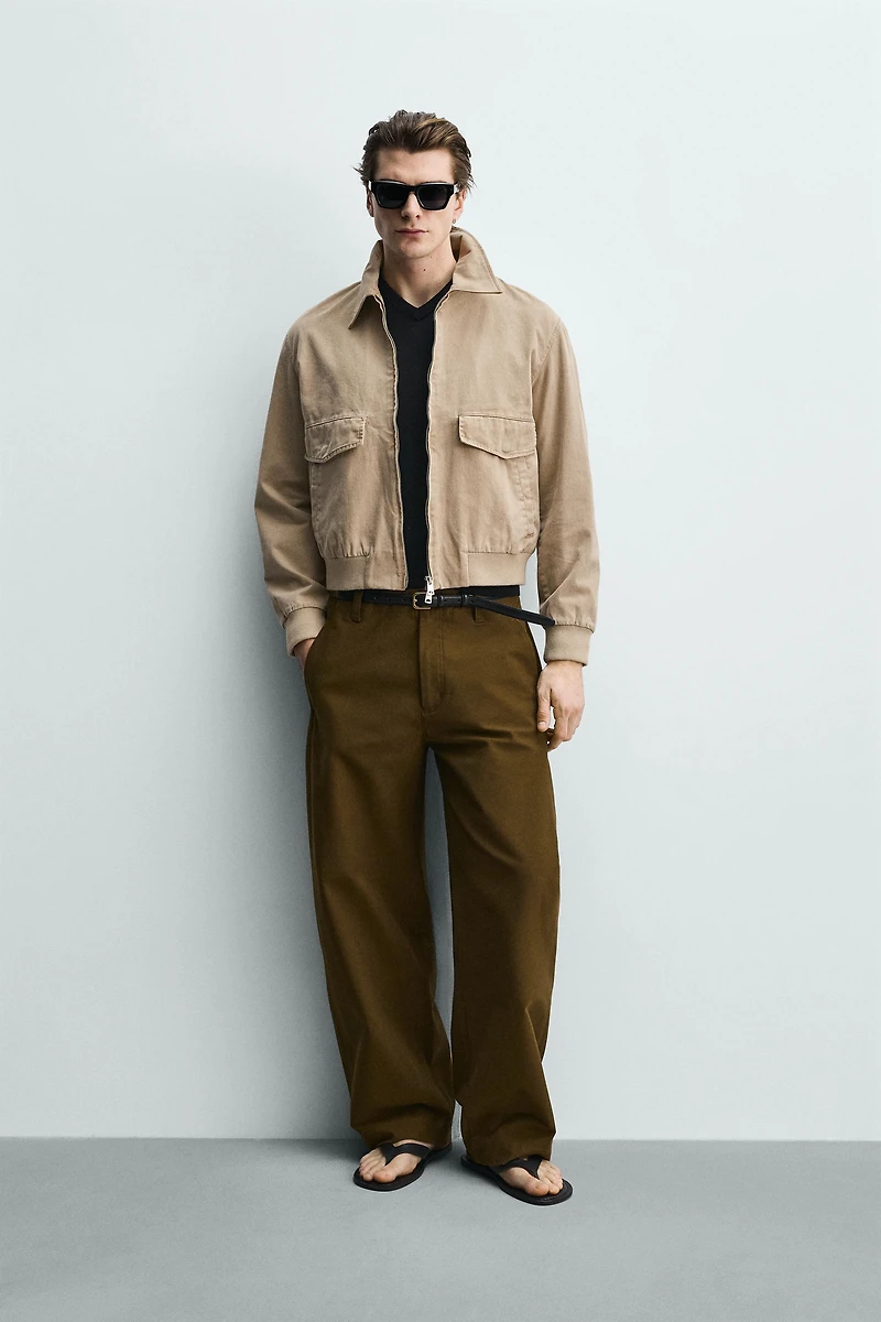 WASHED COTTON REGULAR FIT JACKET