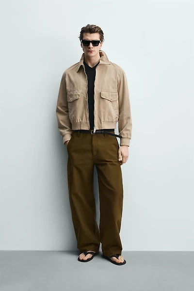 WASHED COTTON REGULAR FIT JACKET