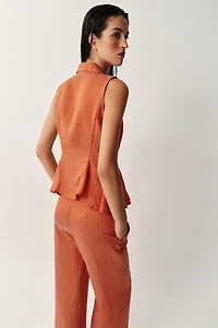 STRIPED PEPLUM VEST