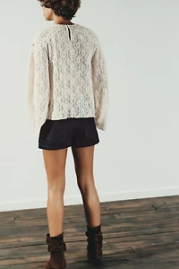 STUDDED LACE TOP