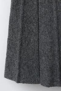 WOOL BLEND KNIT SKIRT WITH BOX PLEATS