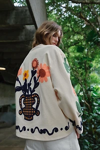 100% COTTON EMBROIDERED FLORAL JACKET