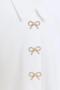 JEWEL BUTTON POPLIN SHIRT