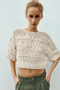 COMBINATION TAPE KNIT TOP