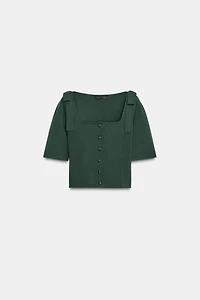 SHOULDER TIE KNIT CARDIGAN