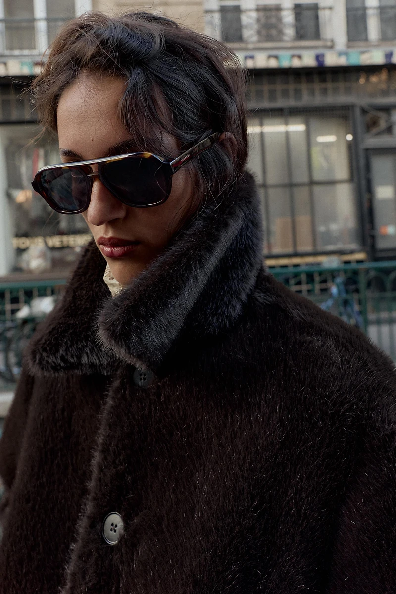 REVERSIBLE DOUBLE FACED FAUX LEATHER JACKET