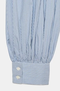 STRIPED POPLIN BALLOON PANTS