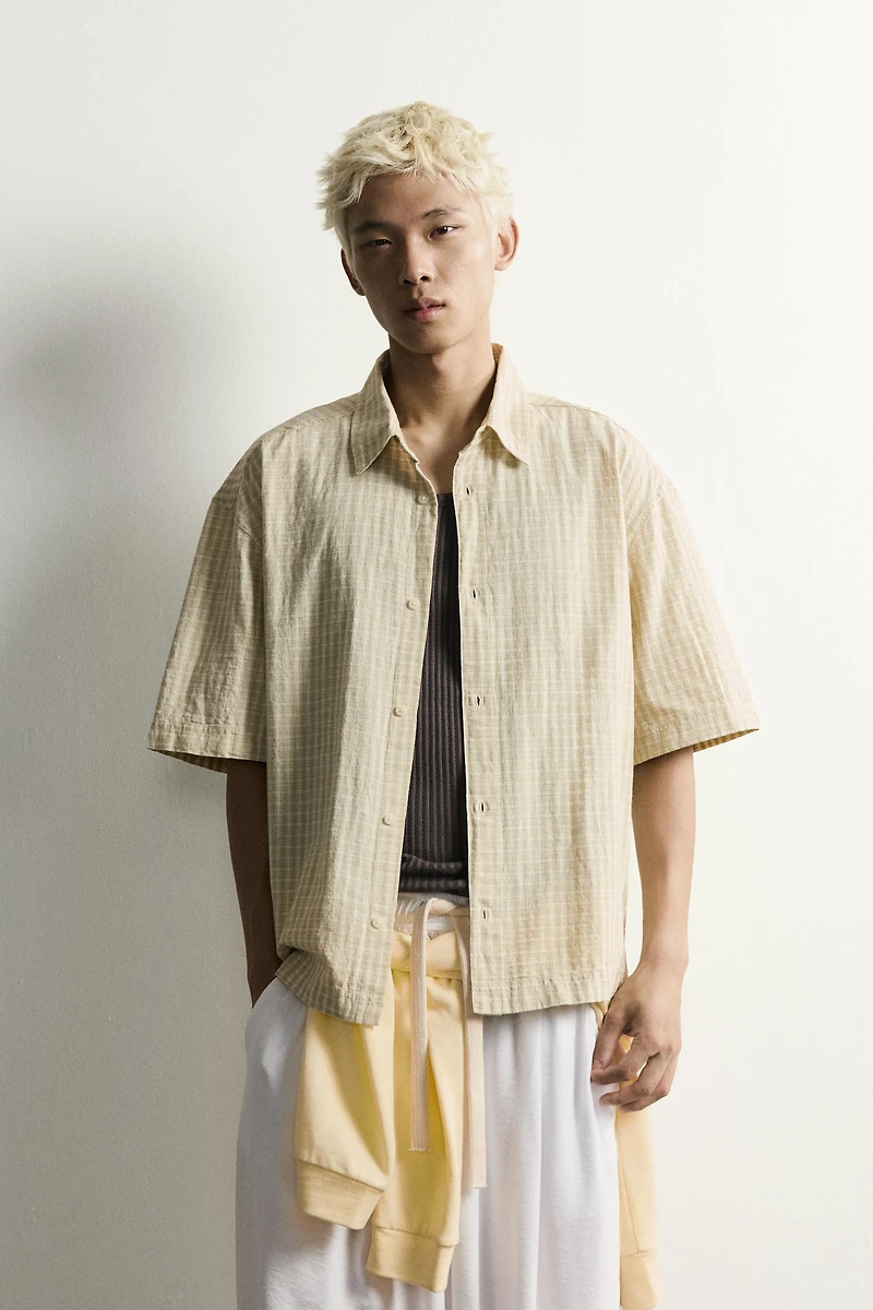 BOXY FIT PLAID SHIRT