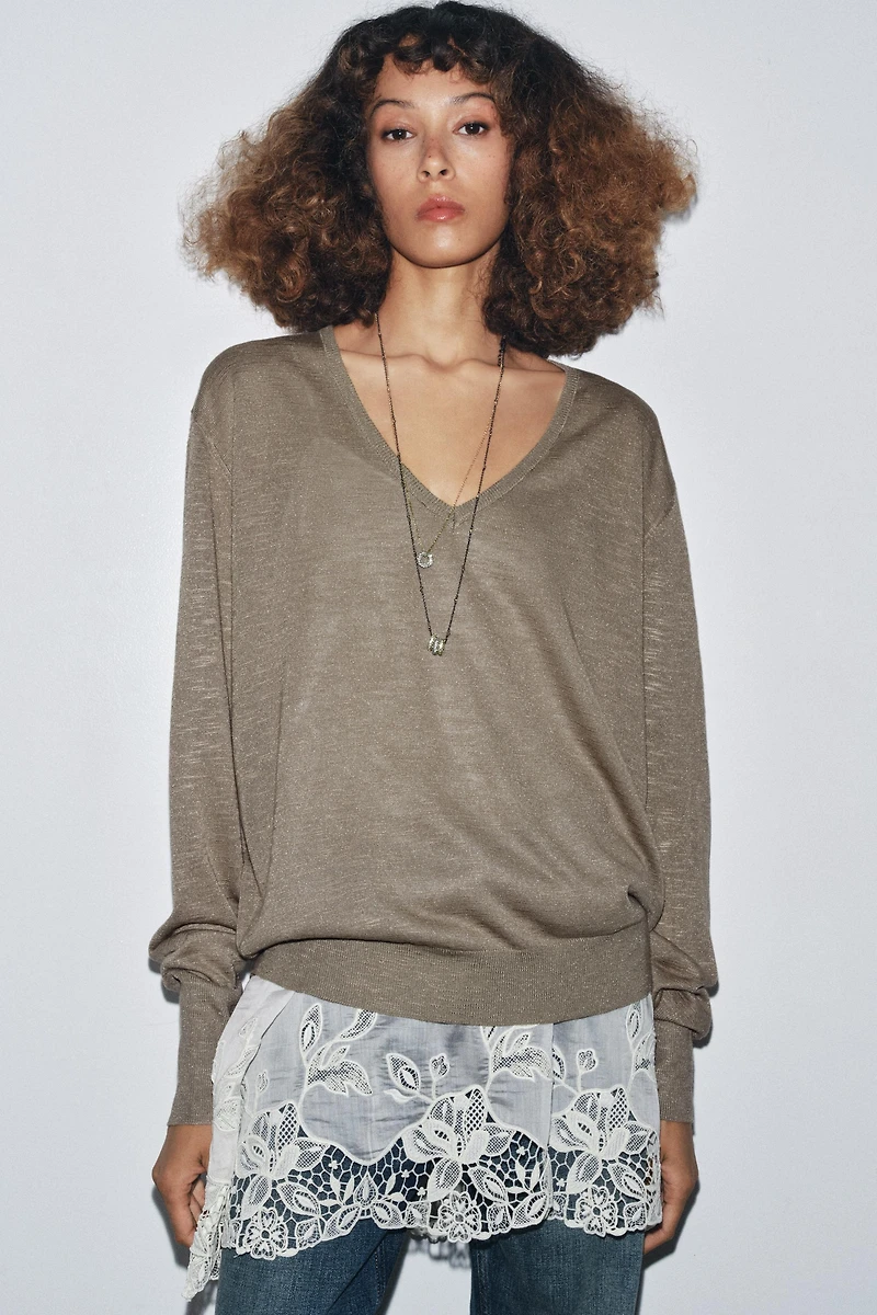 COMBINED KNIT SWEATER