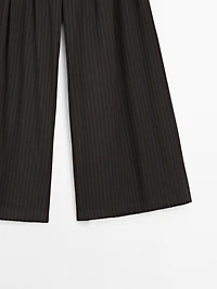 Wide-leg trousers with triple dart detail