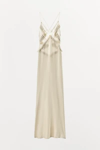 LONG GEORGETTE RUFFLE DRESS