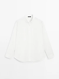 Chemise popeline boutons dissimulés