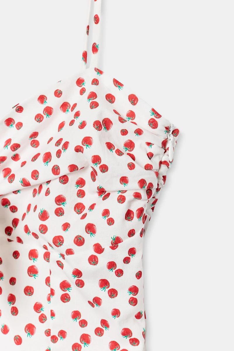 ROBE MI-LONGUE IMPRIMÉE EN POPELINE