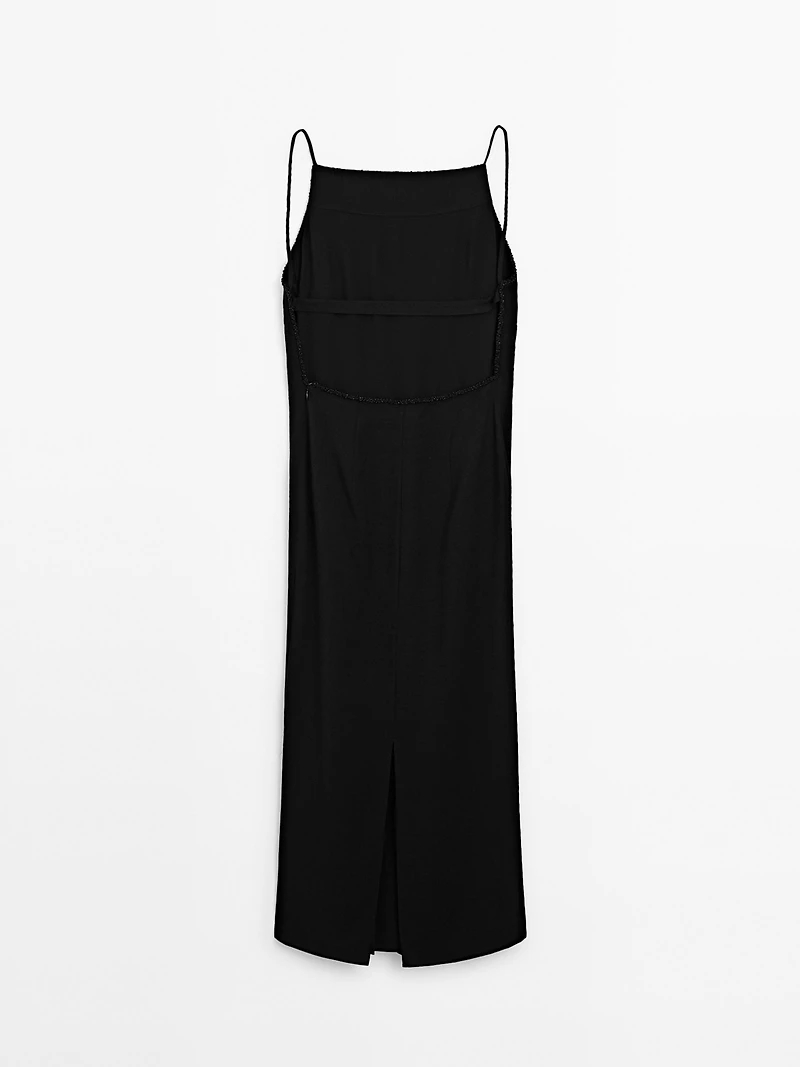 Long dress with rhinestone detail