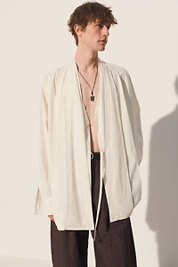 STRIPED JACQUARD KIMONO SHIRT