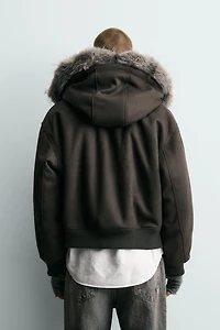 FAUX SUEDE QUILTED JACKET