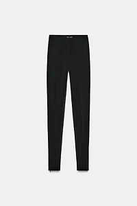 CREPE ZIPPERED LEGGINGS