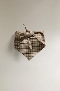 BANDANA COTON LIN CARREAUX ANIMAUX DE COMPAGNIE