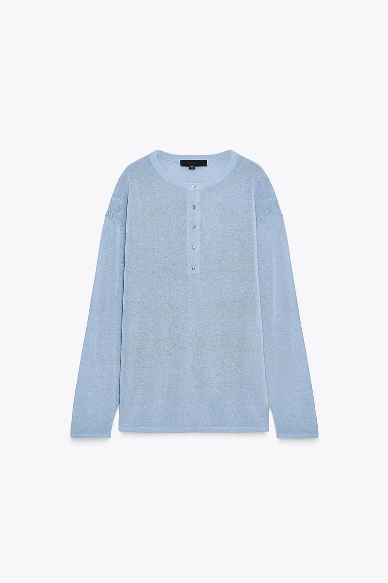 OVERSIZED BASIC KNIT SWEATER