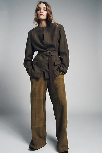 BLAZER À RAYURES AVEC CEINTURE ZW COLLECTION