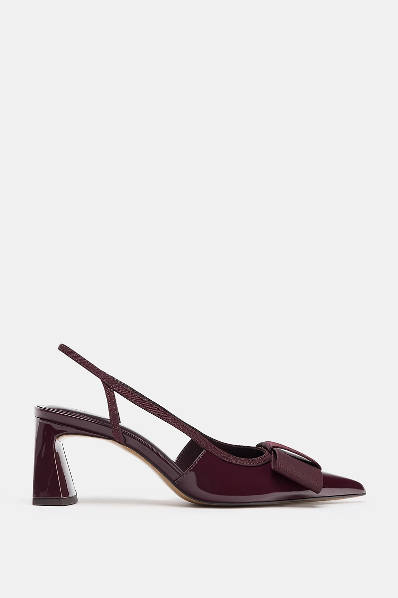SLINGBACK HEELED SHOES WITH BOW