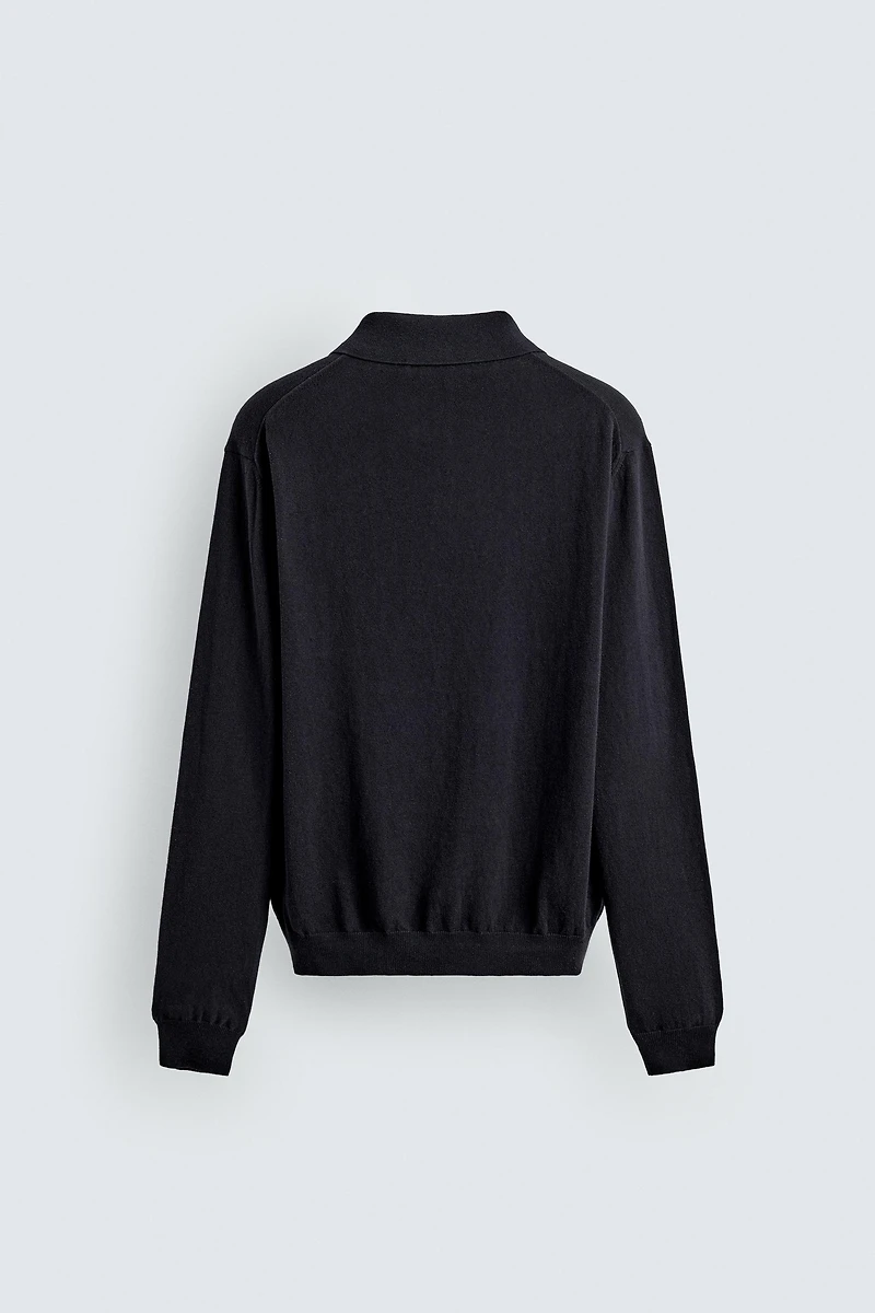 POLO EN MAILLE DE COTON ET LIN