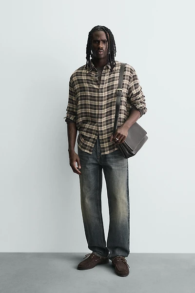 RELAXED FIT PLAID SHIRT