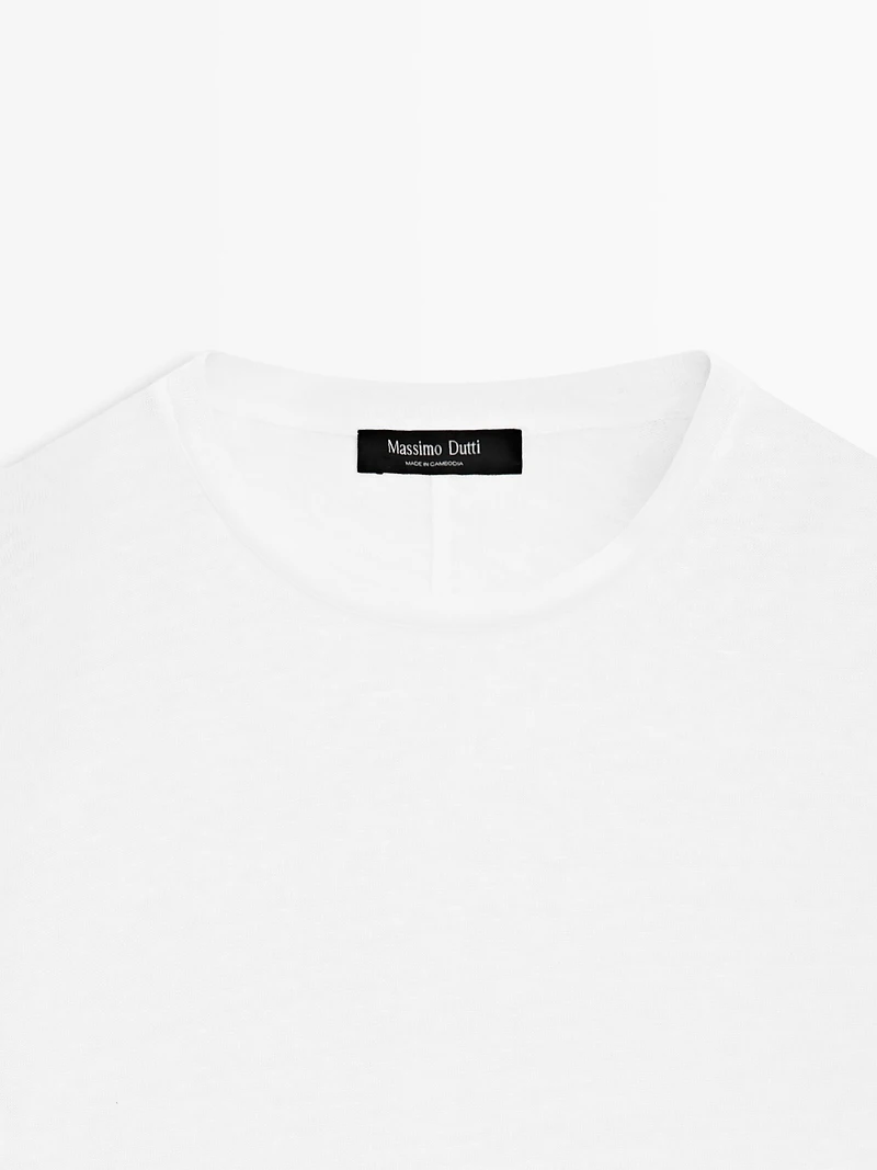 T-shirt 100 % lin à manches courtes