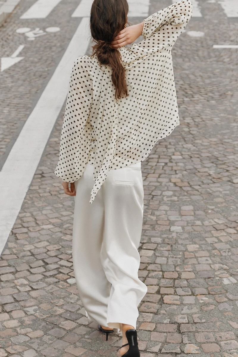 POLKA DOT BLOUSE WITH BOW