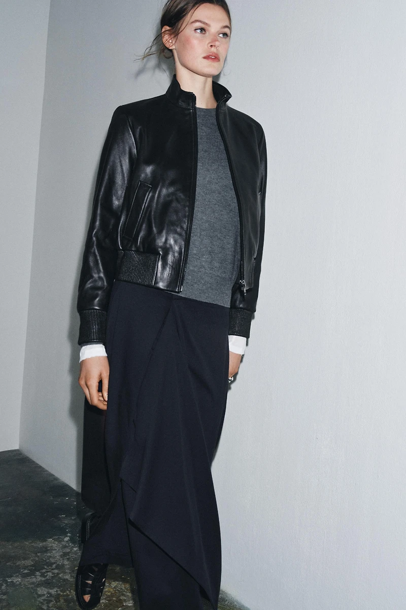 BLOUSON BOMBER EN CUIR ZW COLLECTION LIMITED EDITION