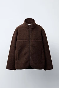 FAUX SHEARLING JACKET WITH WELT POCKETS
