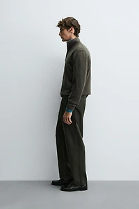 MOCK NECK BUTTON SWEATER