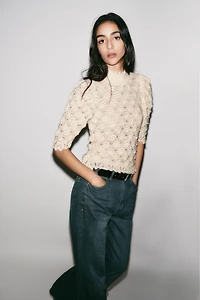 ROMANTIC RIB KNIT SWEATER