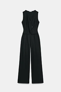 LONG CREPE VEST JUMPSUIT