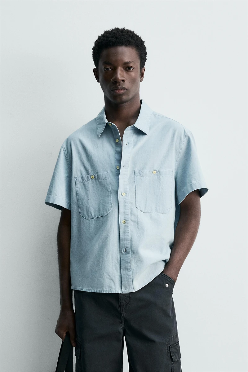 CHAMBRAY SHIRT WITH POCKETS