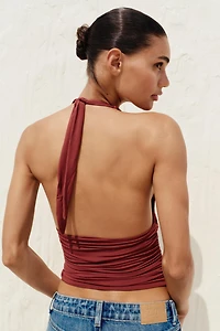 DRAPED HALTER TOP