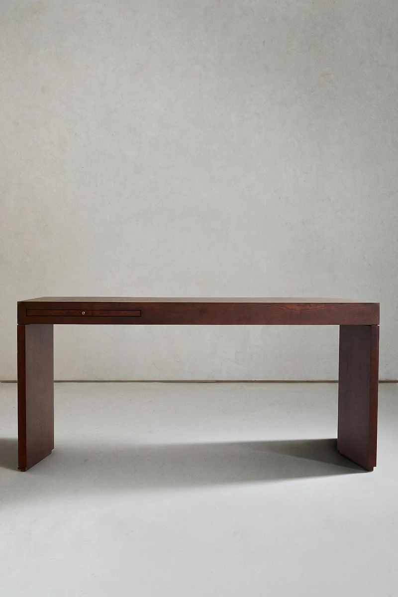 WOOD AND LEATHER DESK